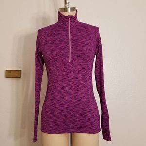 Athleta Pink Space Dye Zip Top Size XS